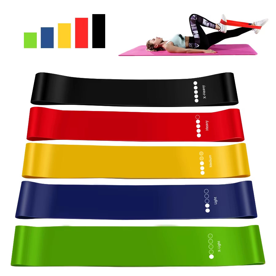 Bandes de Résistance Élastiques Fitness Pro – Set 5 Niveaux pour Yoga, Pilates, CrossFit & Entraînement à Domicile